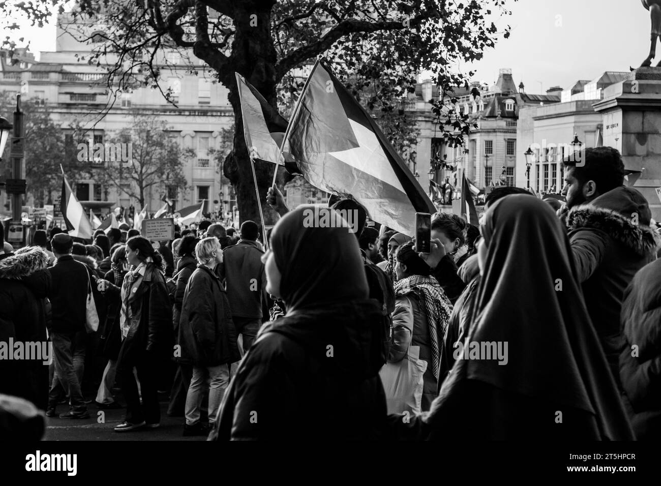 Manifestation palestinienne de Londres Trafalgar Square Banque D'Images