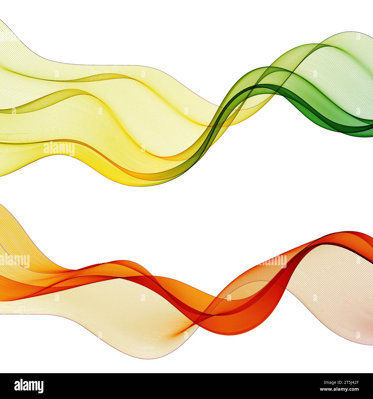 Ensemble d'ondes vectorielles colorées. Elément de design abstrait. Banque D'Images