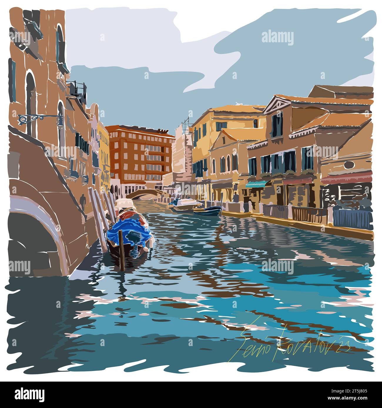Canaux de Venise. Vue de Venise, Italie. Pont vénitien. Ville sur l'eau avec reflets. Banque D'Images