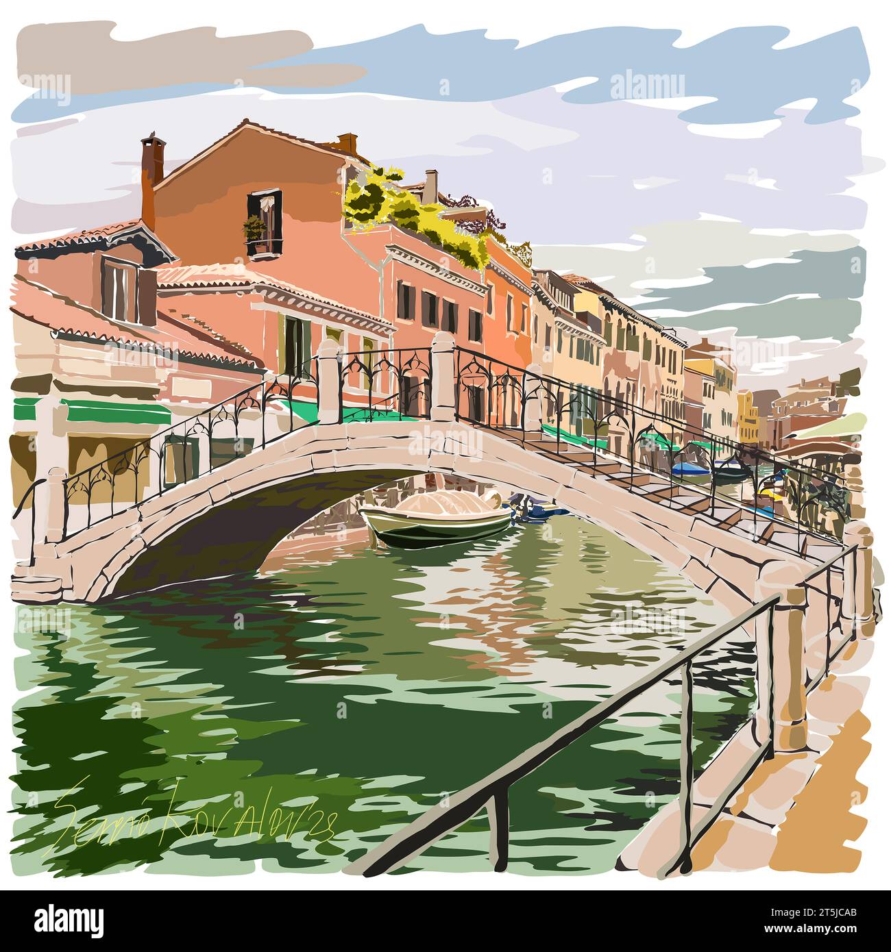 Canaux de Venise. Vue de Venise, Italie. Pont vénitien. Ville sur l'eau avec reflets. Banque D'Images