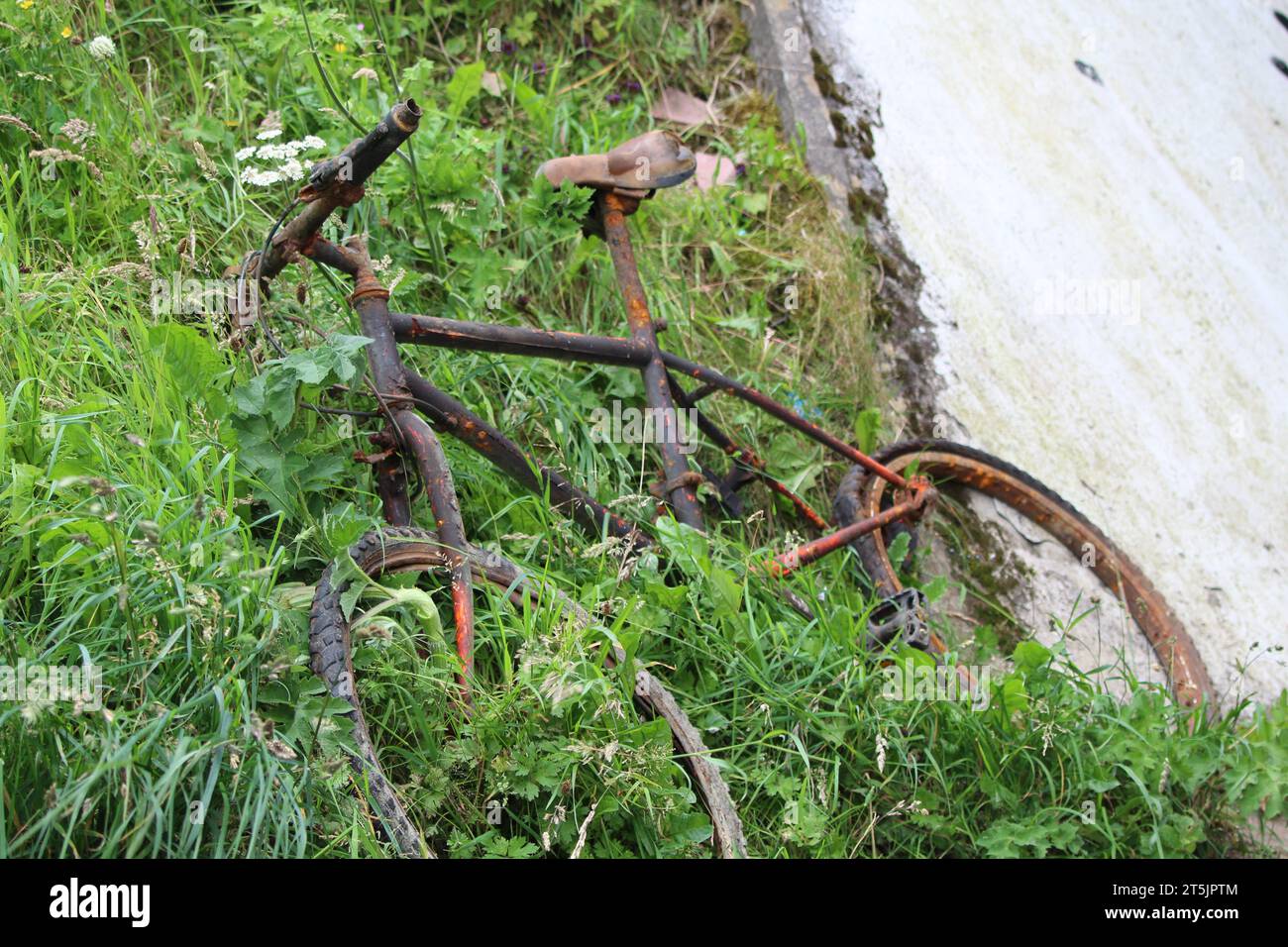 Oublié mon vélo, était en bas par le canal Banque D'Images