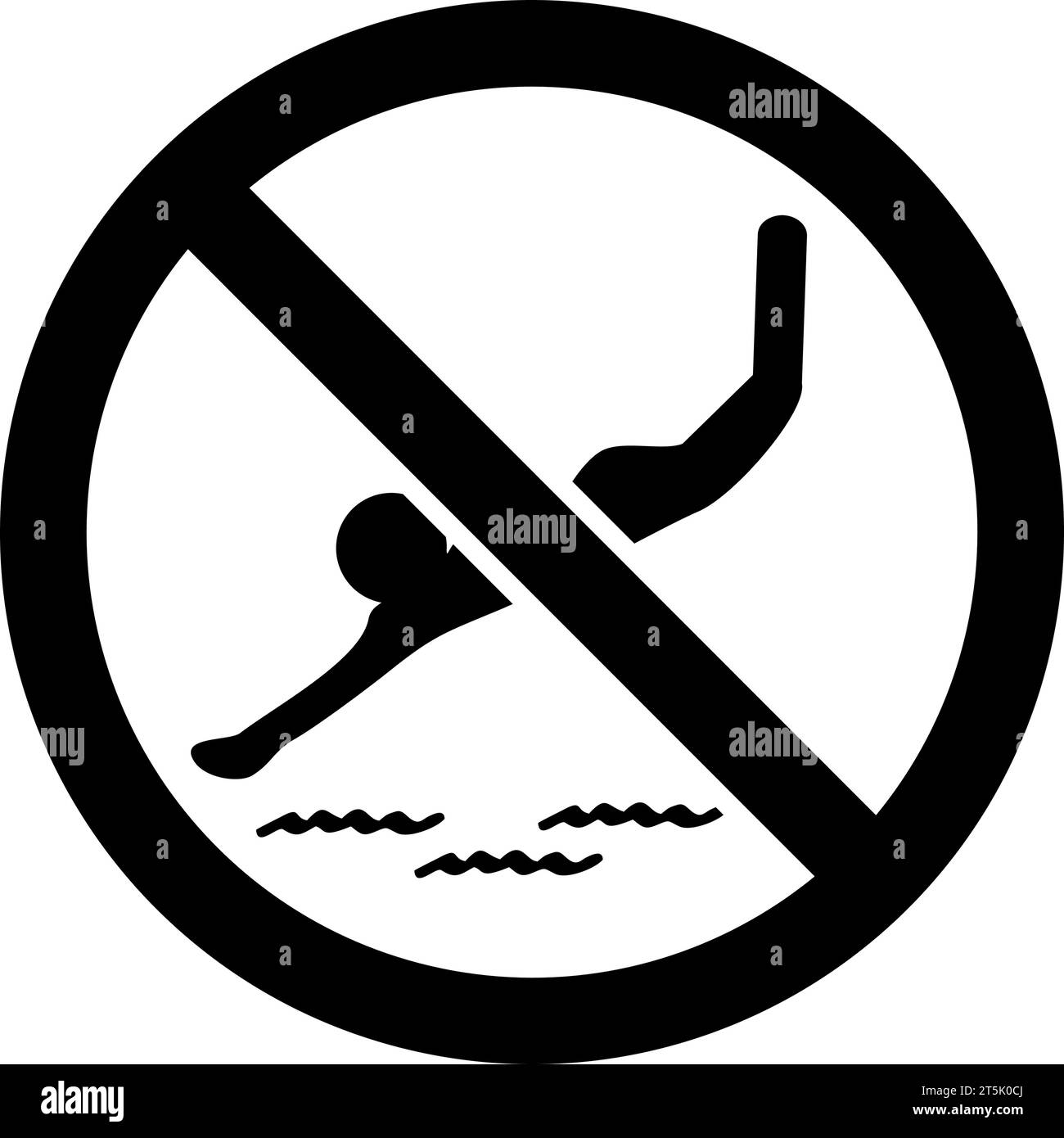 Aucun signe de plongée ou de natation dans le vecteur Illustration de Vecteur