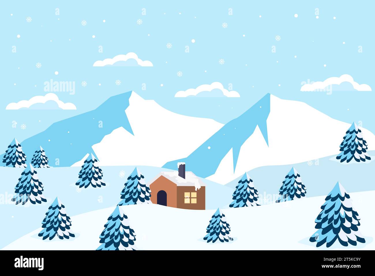 illustration de fond de paysage d'hiver de conception de vecteur Illustration de Vecteur