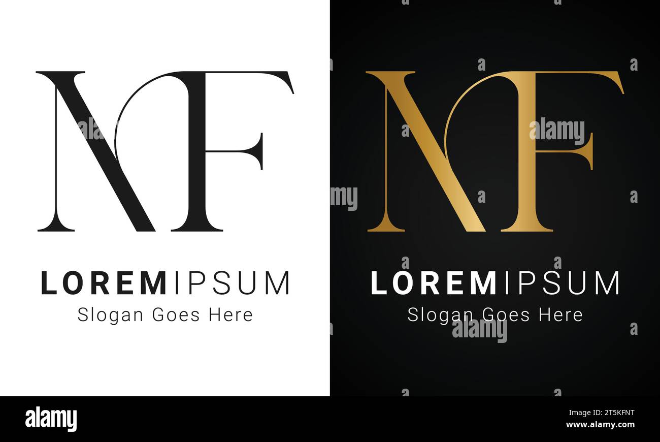 Luxe initial MF ou FM Monogramme texte lettre logo Design Illustration de Vecteur