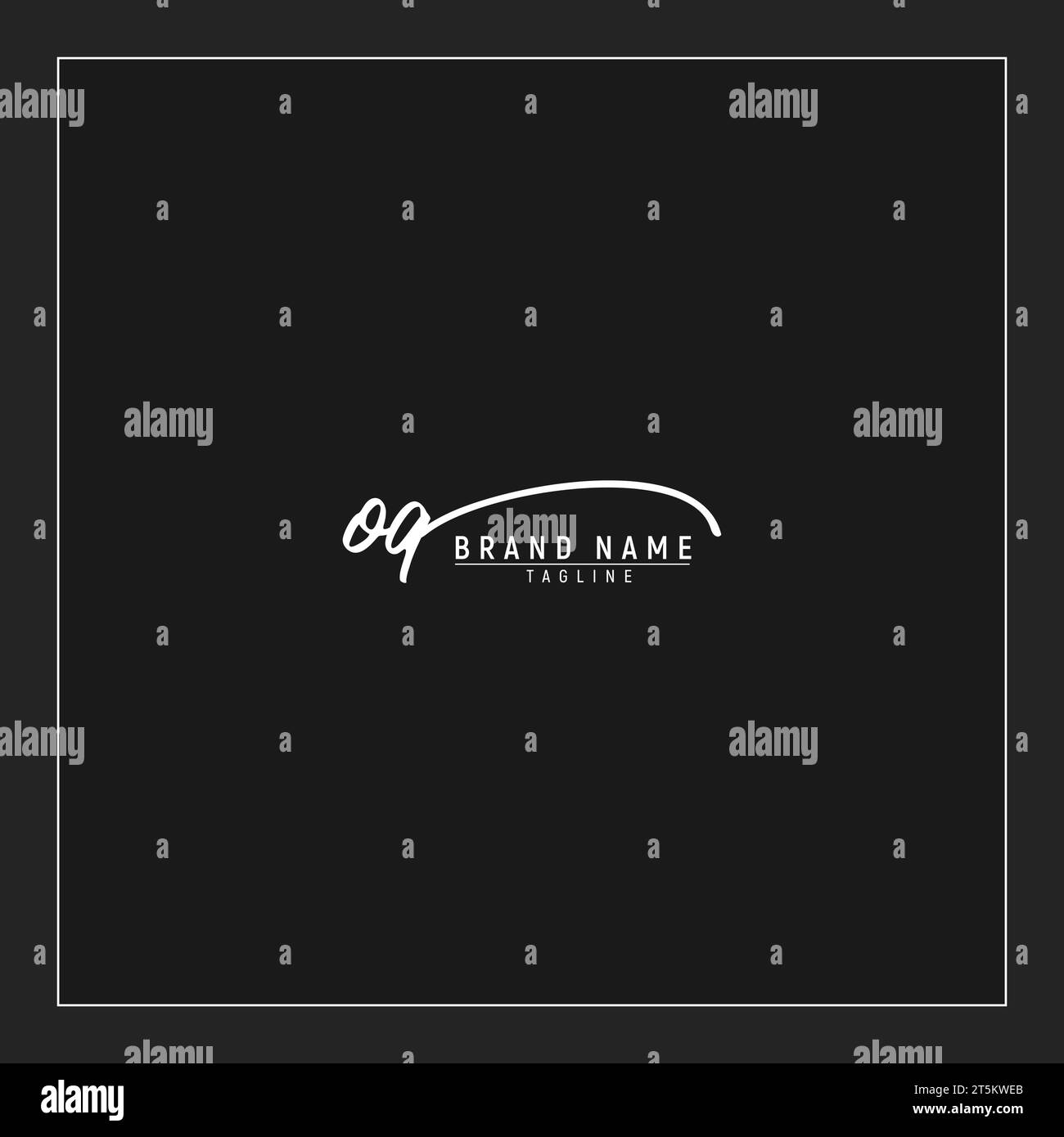 luxe initial OQ logo initiales signature monogramme d'écriture isolé sur fond noir Illustration de Vecteur