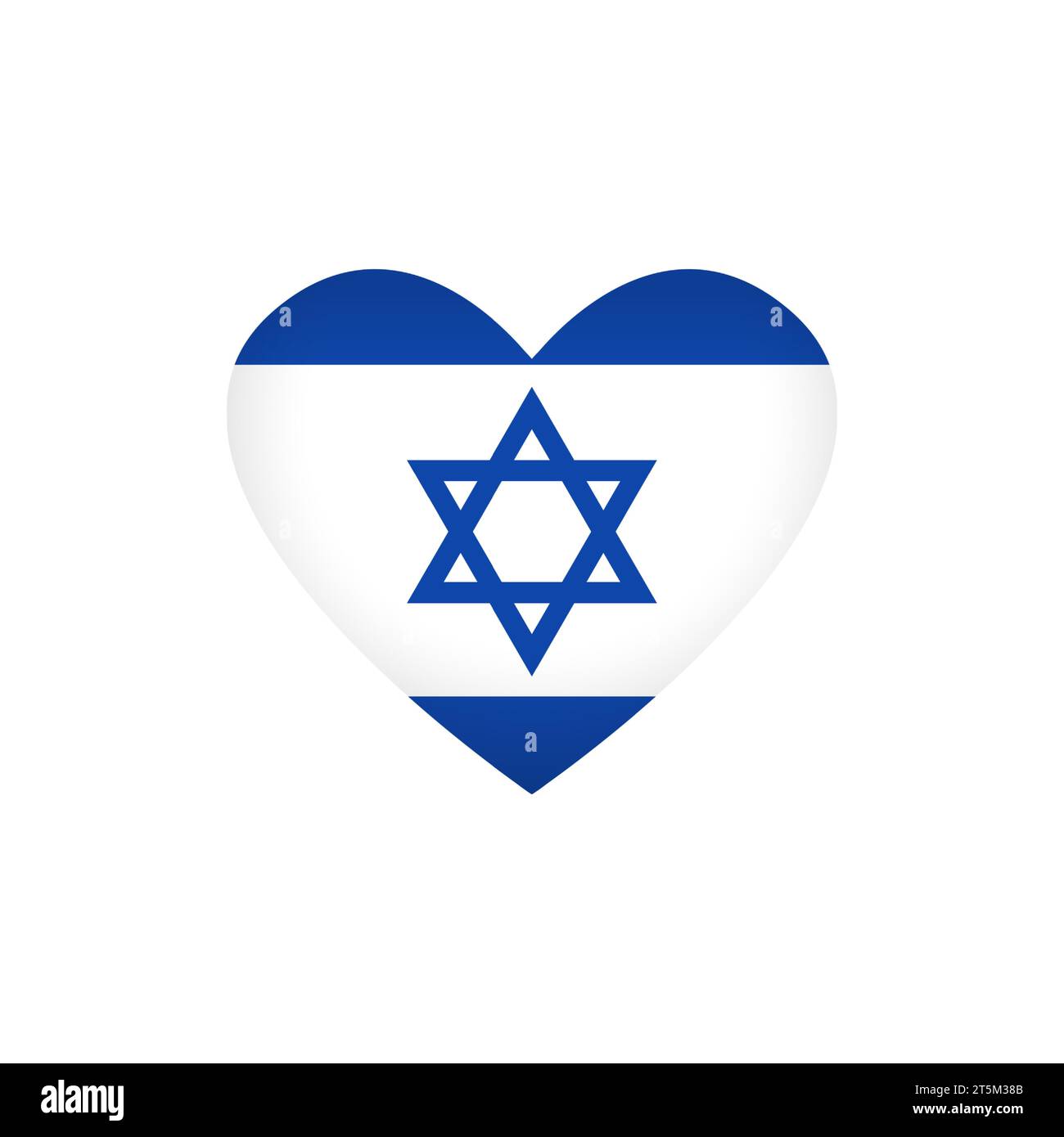 Forme de coeur avec drapeau d'Israël. Logo créatif avec masque d'écrêtage. Love Israel Icon concept. Symbole de sport ou de voyage. Bouton Internet. Motif écusson. Illustration de Vecteur