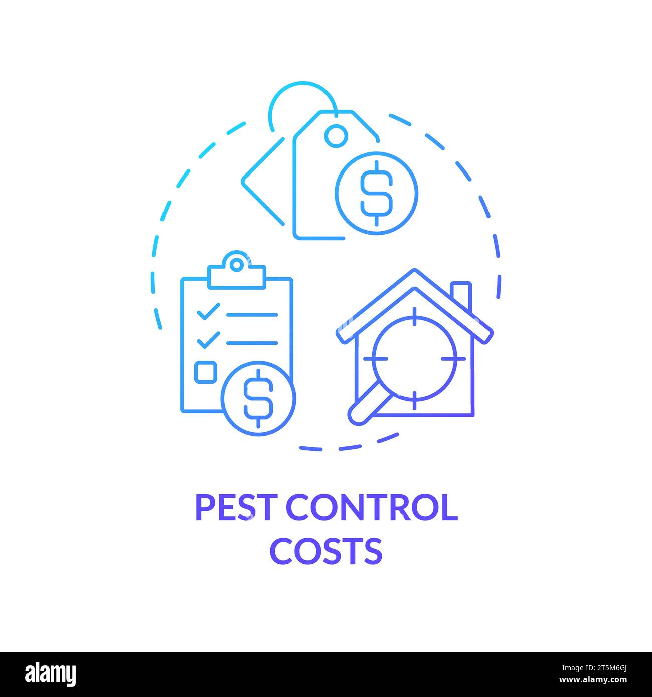 Concept de coûts de lutte contre les parasites à icône de gradient fin Illustration de Vecteur