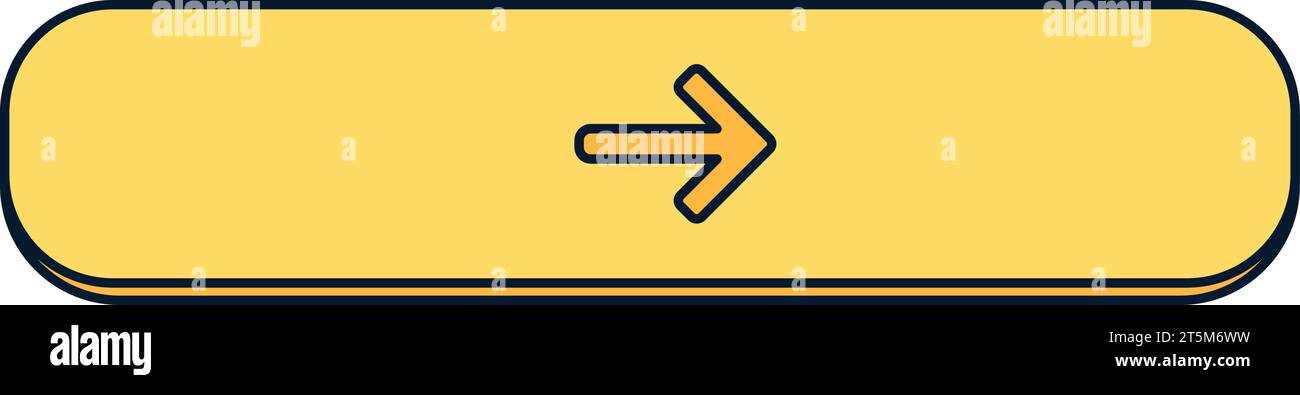Curseur jaune avec symbole de direction de flèche. Marche Arrêt et bascule des options de contrôle, élément de panneau numérique de l'appareil multimédia moderne. Contour du contour Illustration de Vecteur