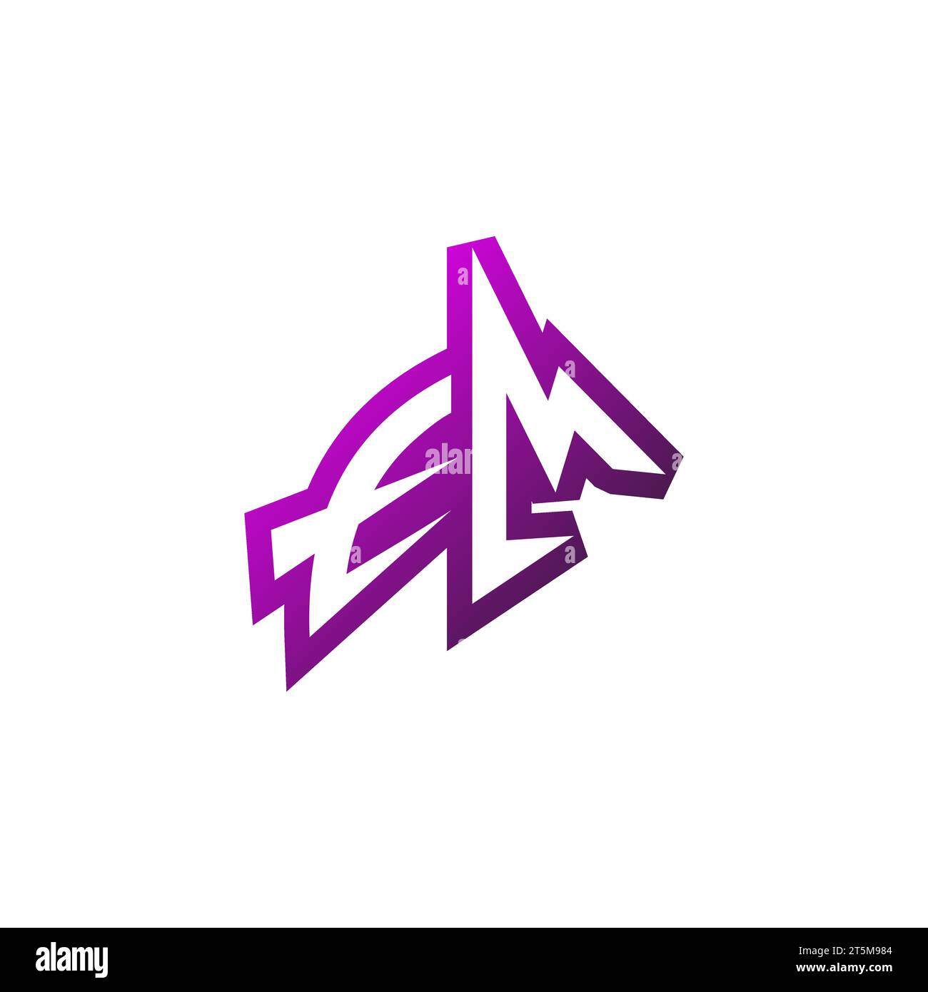 Logo EM Premium logo initial eSport et concept de conception de jeu Illustration de Vecteur
