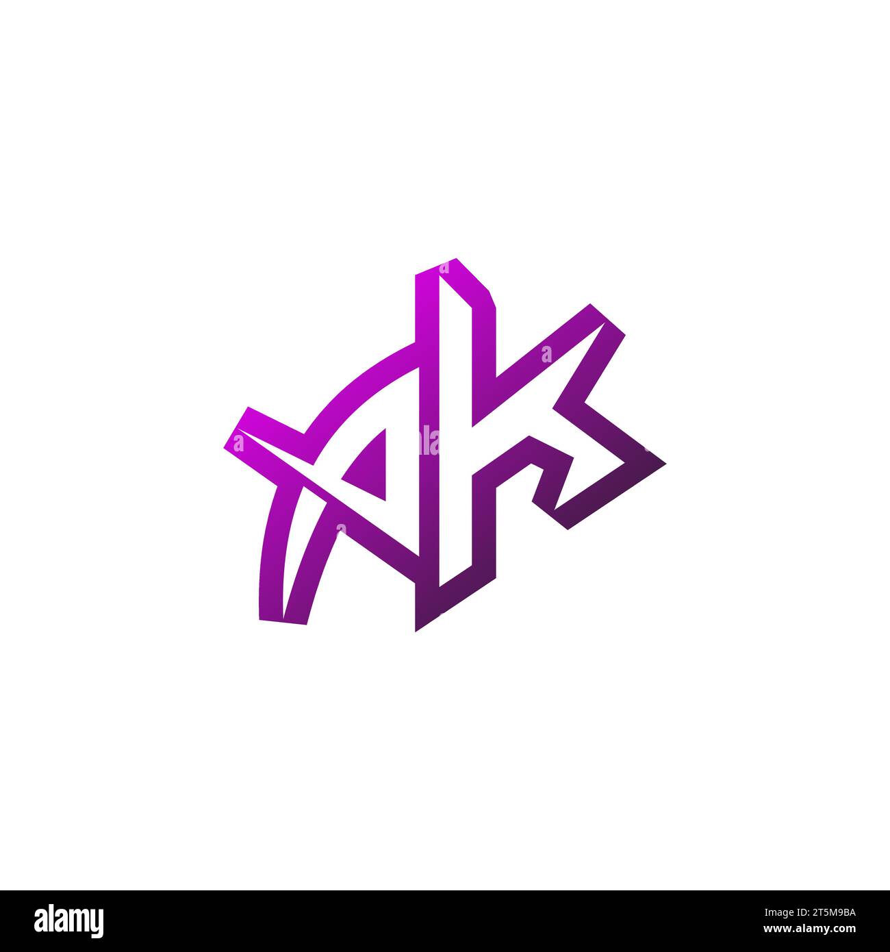 Logo AK Premium logo initial eSport et concept de conception de jeu Illustration de Vecteur