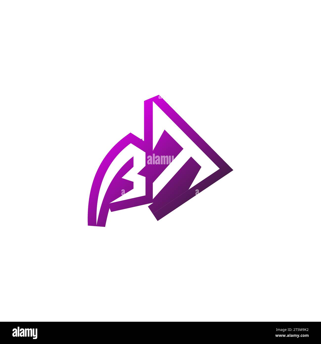 Logo BT Premium logo initial eSport et concept de conception de jeu Illustration de Vecteur