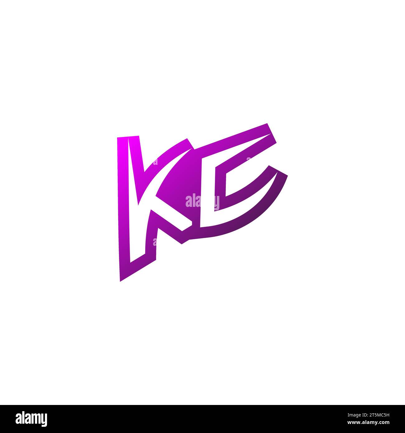 Logo de l'emblème KC Premium initial eSport et concept de conception de jeu Illustration de Vecteur