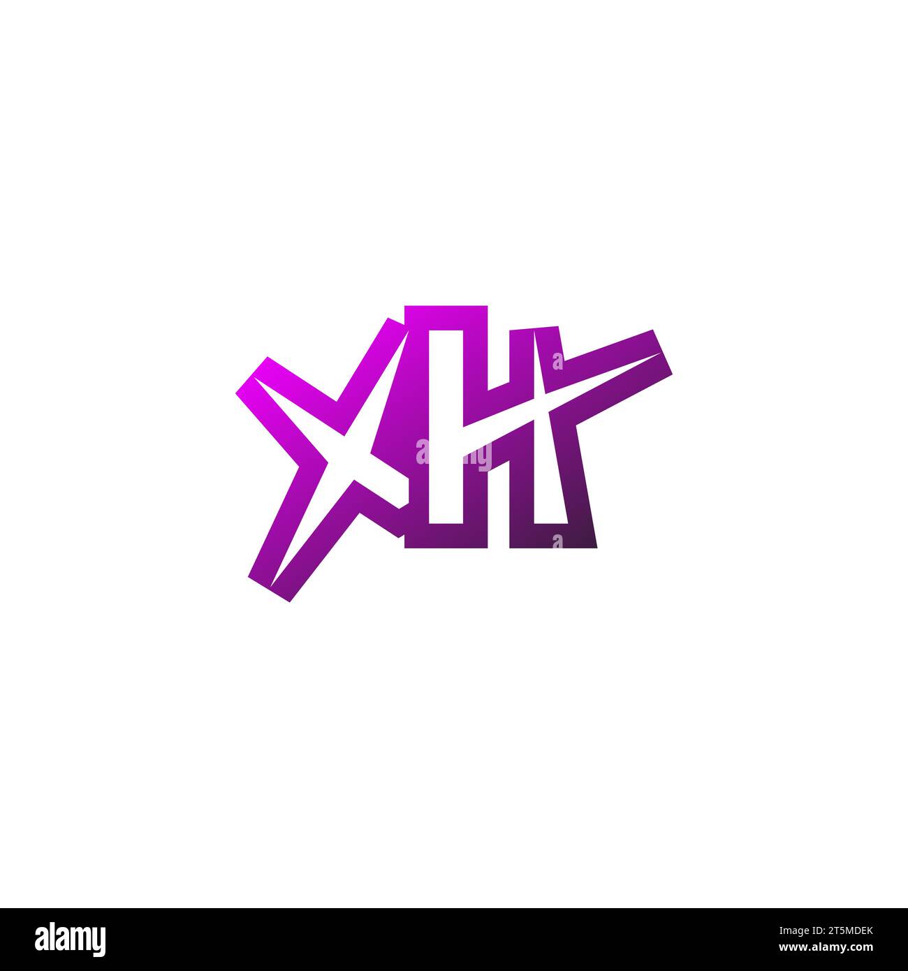 Logo XH Premium logo initial eSport et concept de conception de jeu Illustration de Vecteur