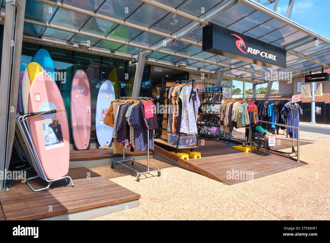 La vitrine de la boutique de surf RIP Curl située dans la rue principale de Margaret River dans la région de surf populaire du sud-ouest de l'Australie occidentale. Banque D'Images