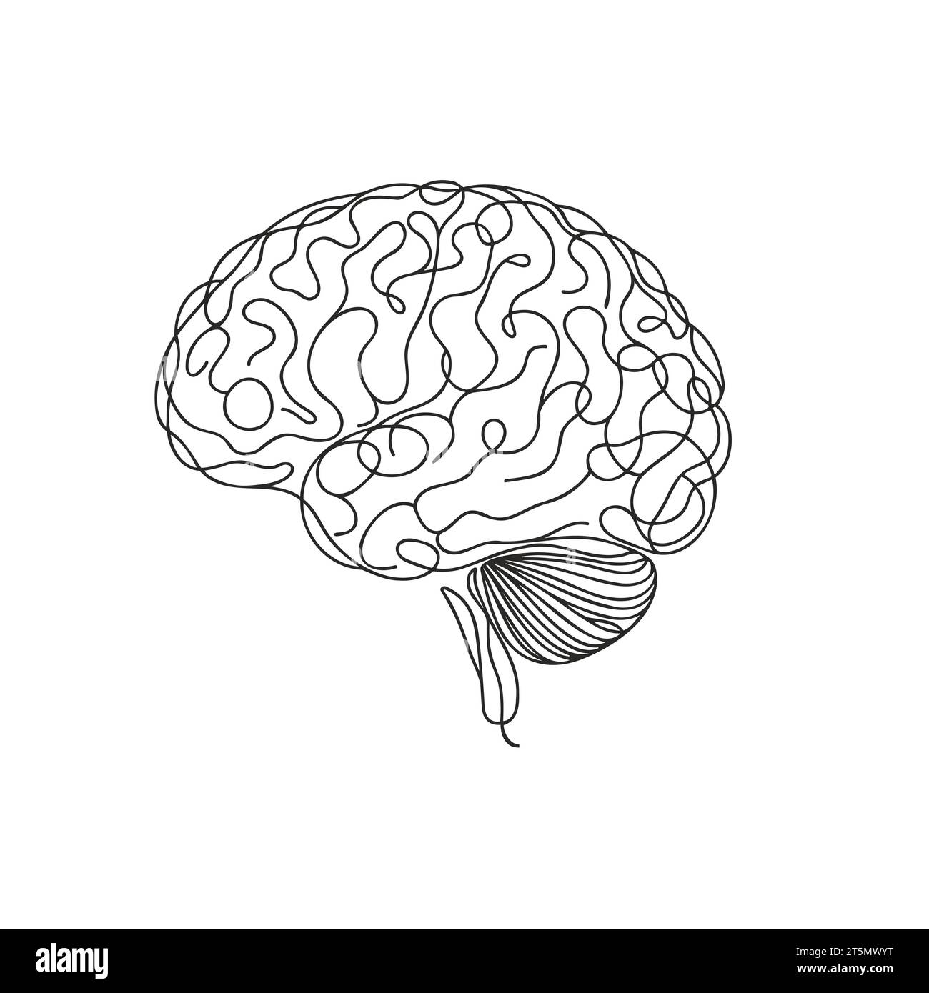 Art en ligne continue du cerveau. Simple dessin de trait isolé. Illustration vectorielle Illustration de Vecteur