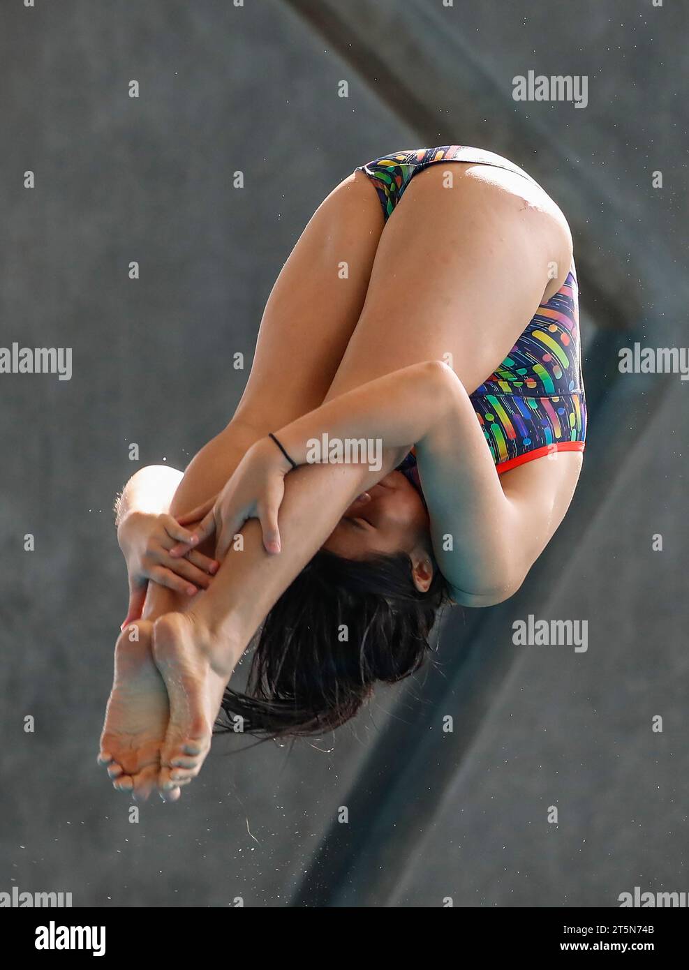 Kuala Lumpur, Malaisie. 05 novembre 2023. Leung Ka Sin de Hong Kong en action dans le 3m Springboard préliminaire féminin pendant les Championnats de plongée Open de Malaisie au National Aquatic Centre, Bukit Jalil. Crédit : SOPA Images Limited/Alamy Live News Banque D'Images