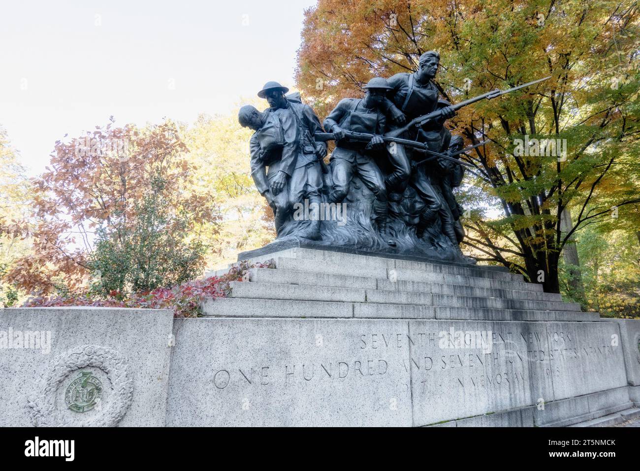 Statue commémorative militaire de la première Guerre mondiale commémorant les Doughboys de la première Guerre mondiale, Central Park, NYC, USA. 2023 Banque D'Images