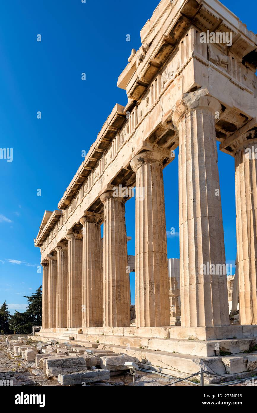 Ancien temple du Parthénon à Acropole, Athènes, Grèce. Banque D'Images