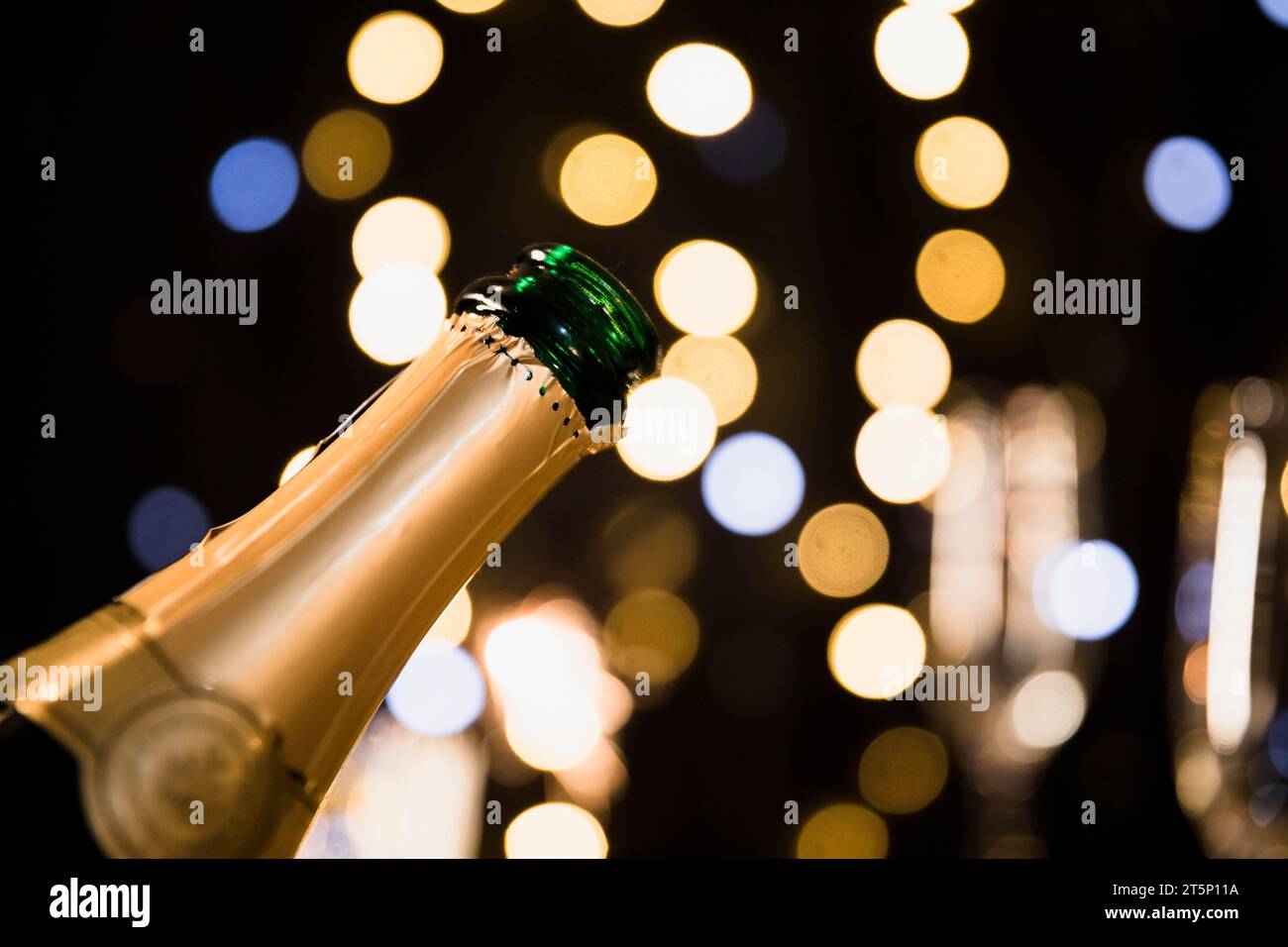 Fond de nouvel an avec champagne Banque D'Images