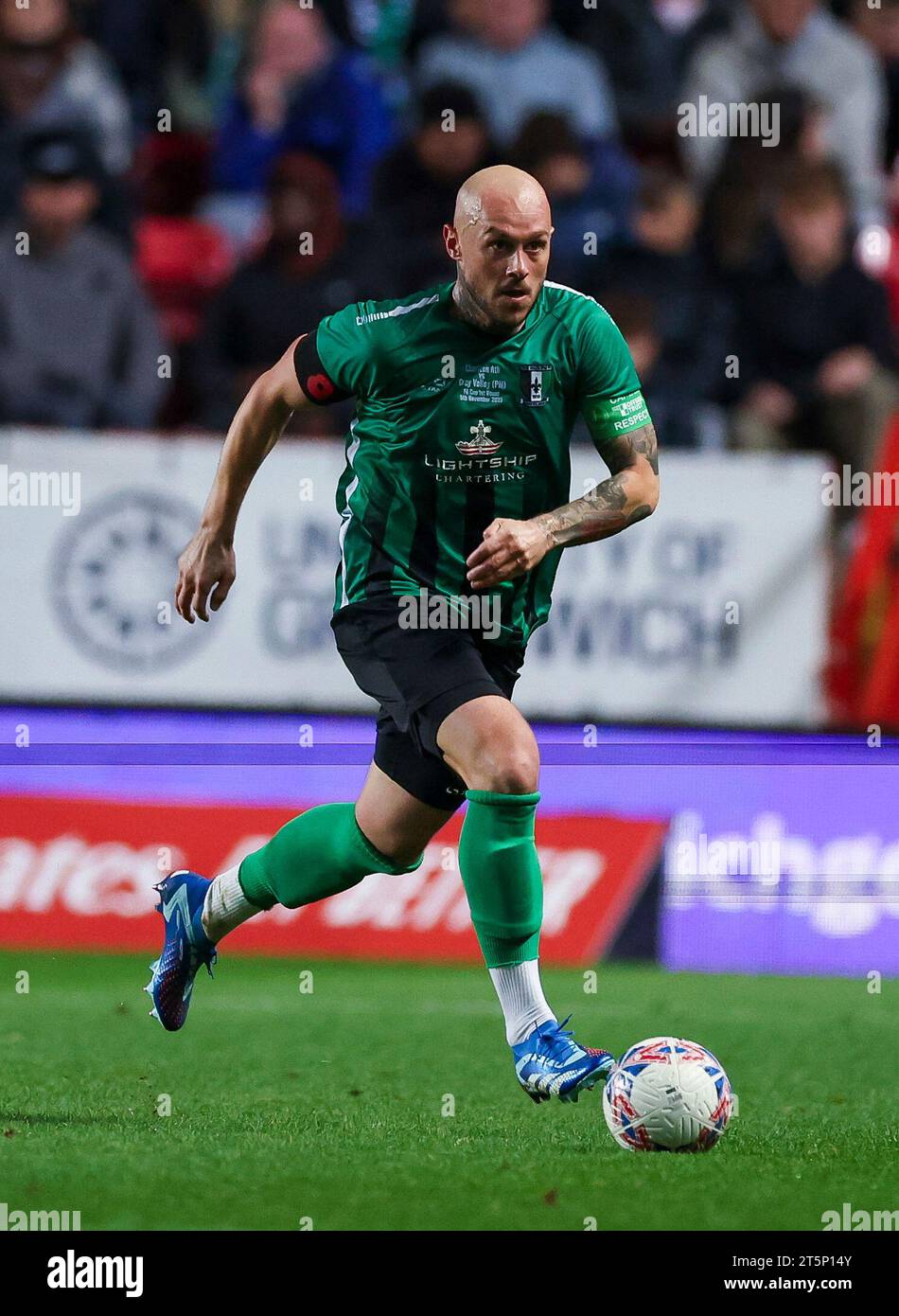 Arthur Lee de Cray Valley en action lors du match du premier tour de la Emirates FA Cup à The Valley, Londres. Date de la photo : dimanche 5 novembre 2023. Banque D'Images
