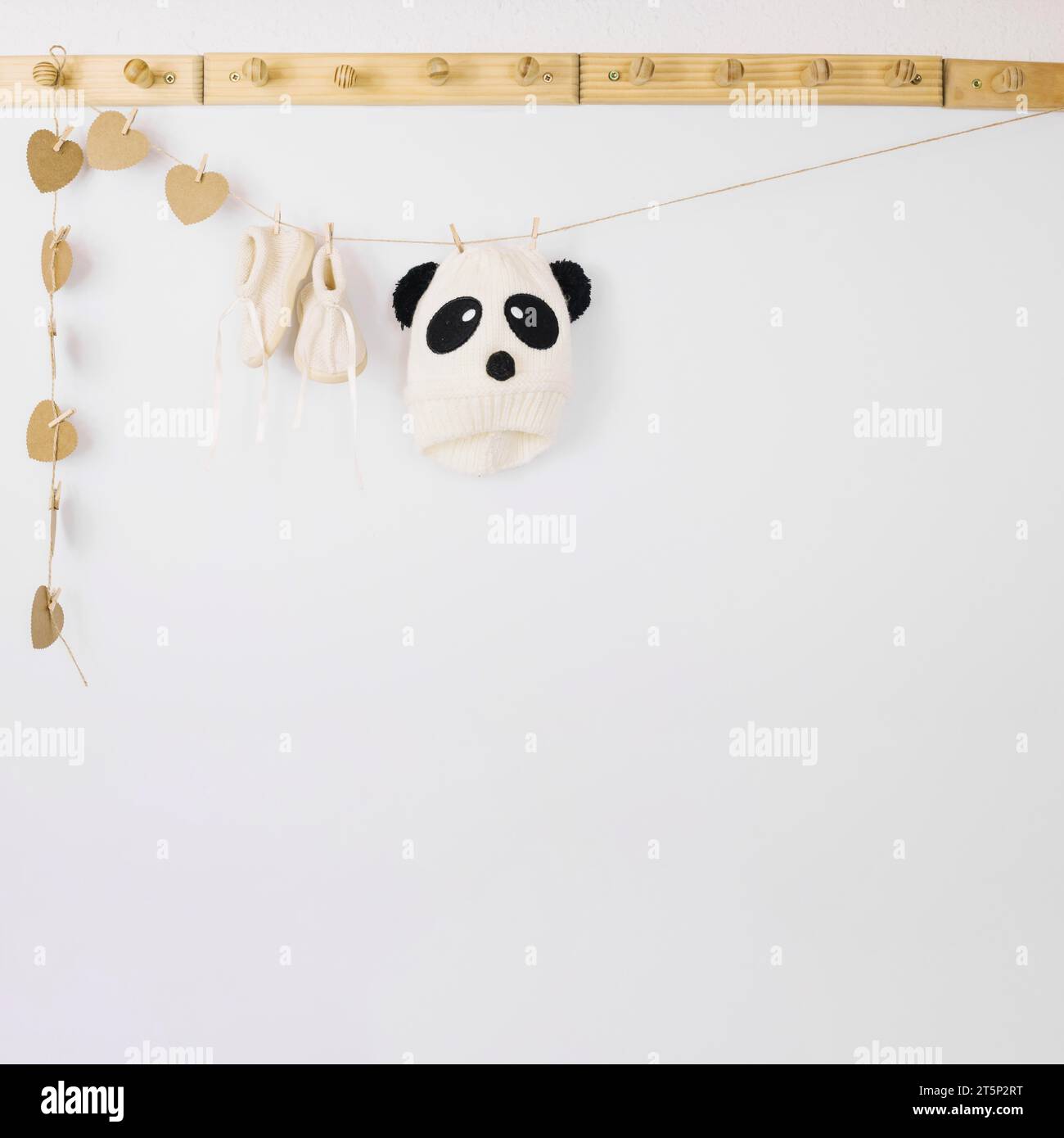 Corde pour vêtements de bébé Banque D'Images