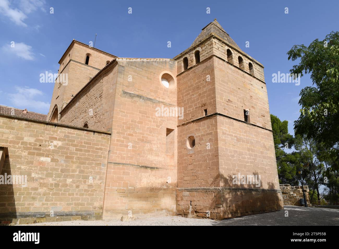 Alcaniz, château du XIIe-XIIIe siècle (Castillo de los Calatravos).Bajo Aragon, Teruel, Aragon, Espagne. Banque D'Images