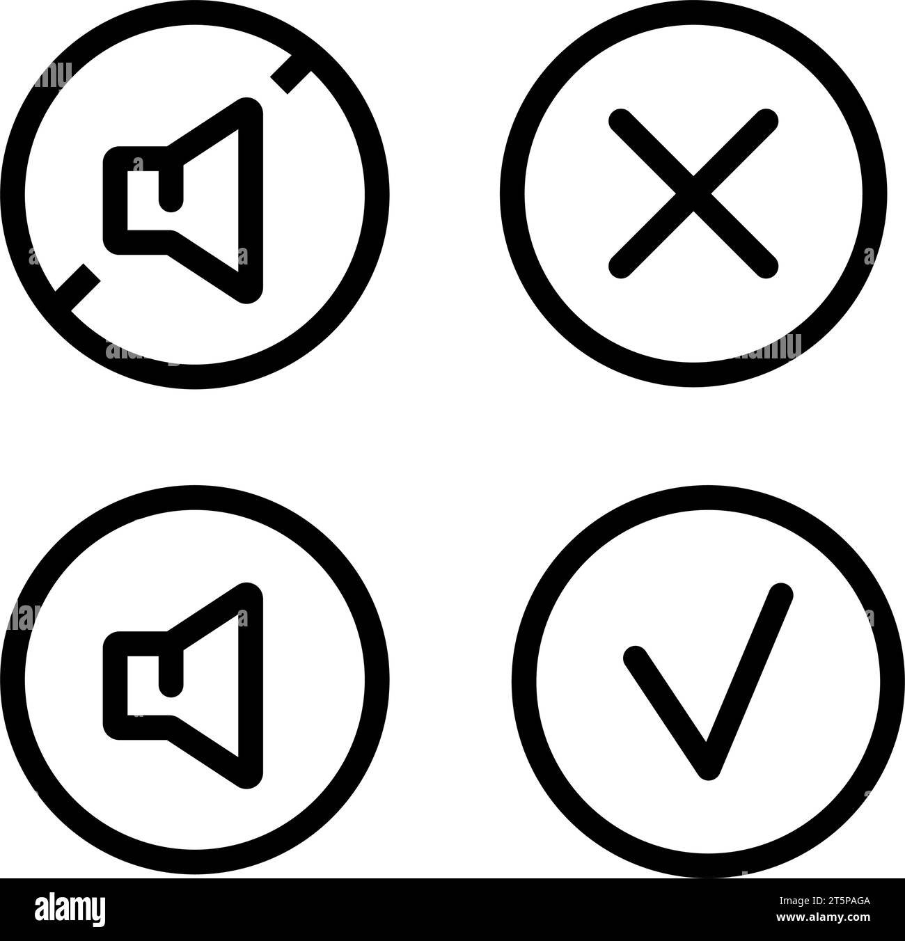 Symboles de l'icône Volume Mute Outline. Bouton de réglage avec ...
