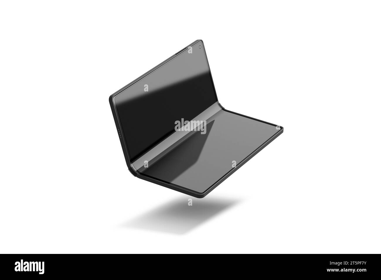 Clear activé l'affichage flexible du téléphone a ouvert la maquette, isolé Banque D'Images