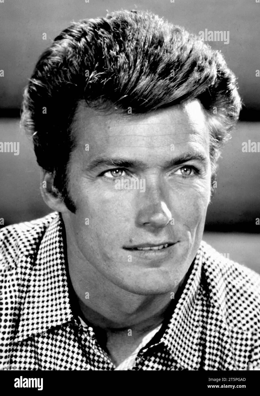 Clint Eastwood. Portait de l'acteur et réalisateur américain Clinton Eastwood Jr. (Né en 1930), publicité encore, années 1960 Banque D'Images