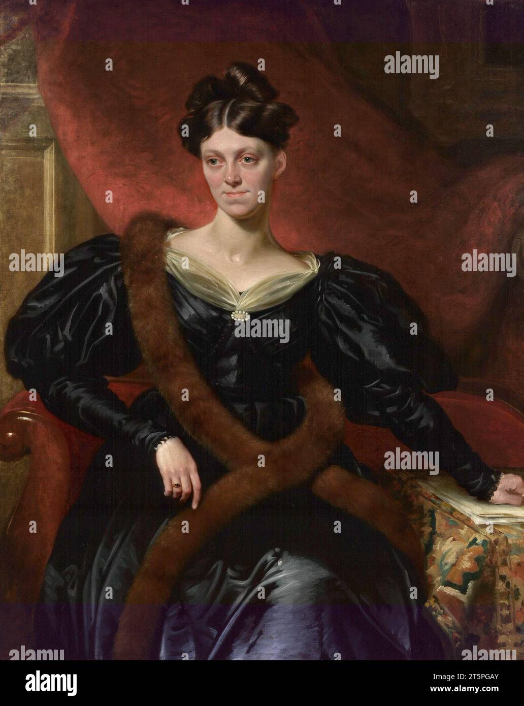 Harriet Martineau. Portrait de la théoricienne sociale anglaise Harriet Martineau (1802-1876) par Richard Evans, huile sur toile, c. 1834 Banque D'Images