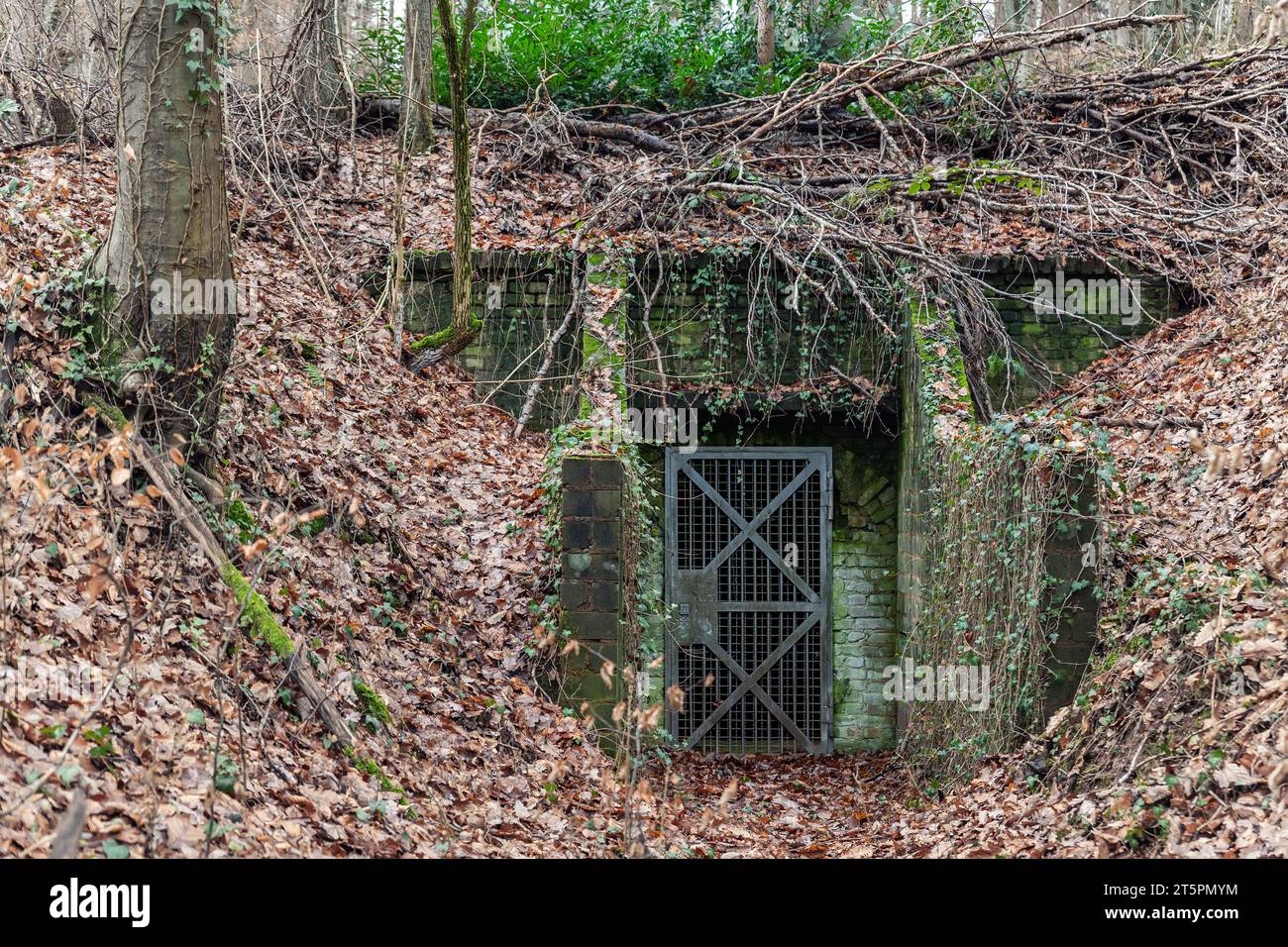 Vieux de la Seconde Guerre mondiale abandonné abri de bunker militaire