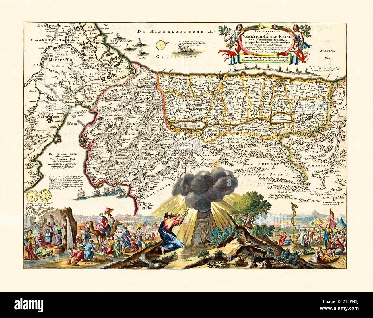Ancienne carte de Canaan. Par Keur, Rotterdam et Stopendael, publ. env. 1716 Banque D'Images