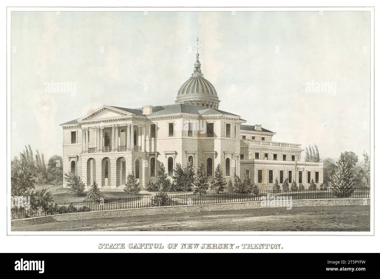 Vue ancienne du Capitole de l'État du New Jersey à Trenton. D'après Notman, publ. ca 1860 Banque D'Images