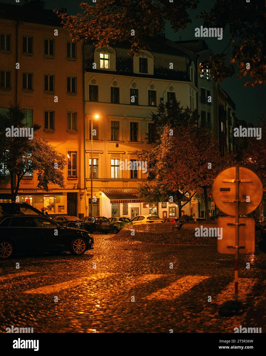 AMERICKÉ náměstí (American Square) à Vinohrady, Prague, Tchéquie Banque D'Images