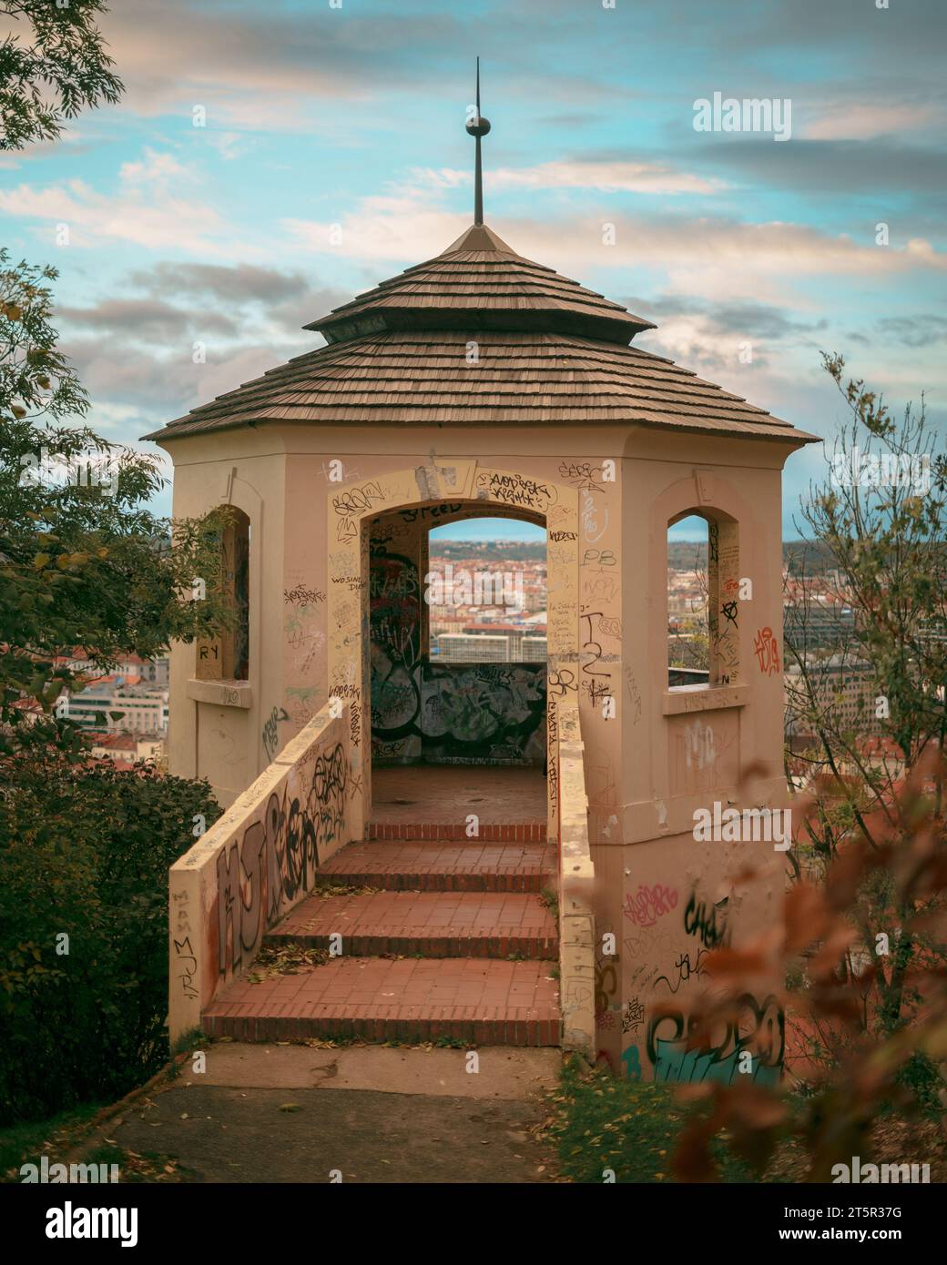 Pont d'observation sur la colline de Vítkov à Prague, Tchéquie Banque D'Images