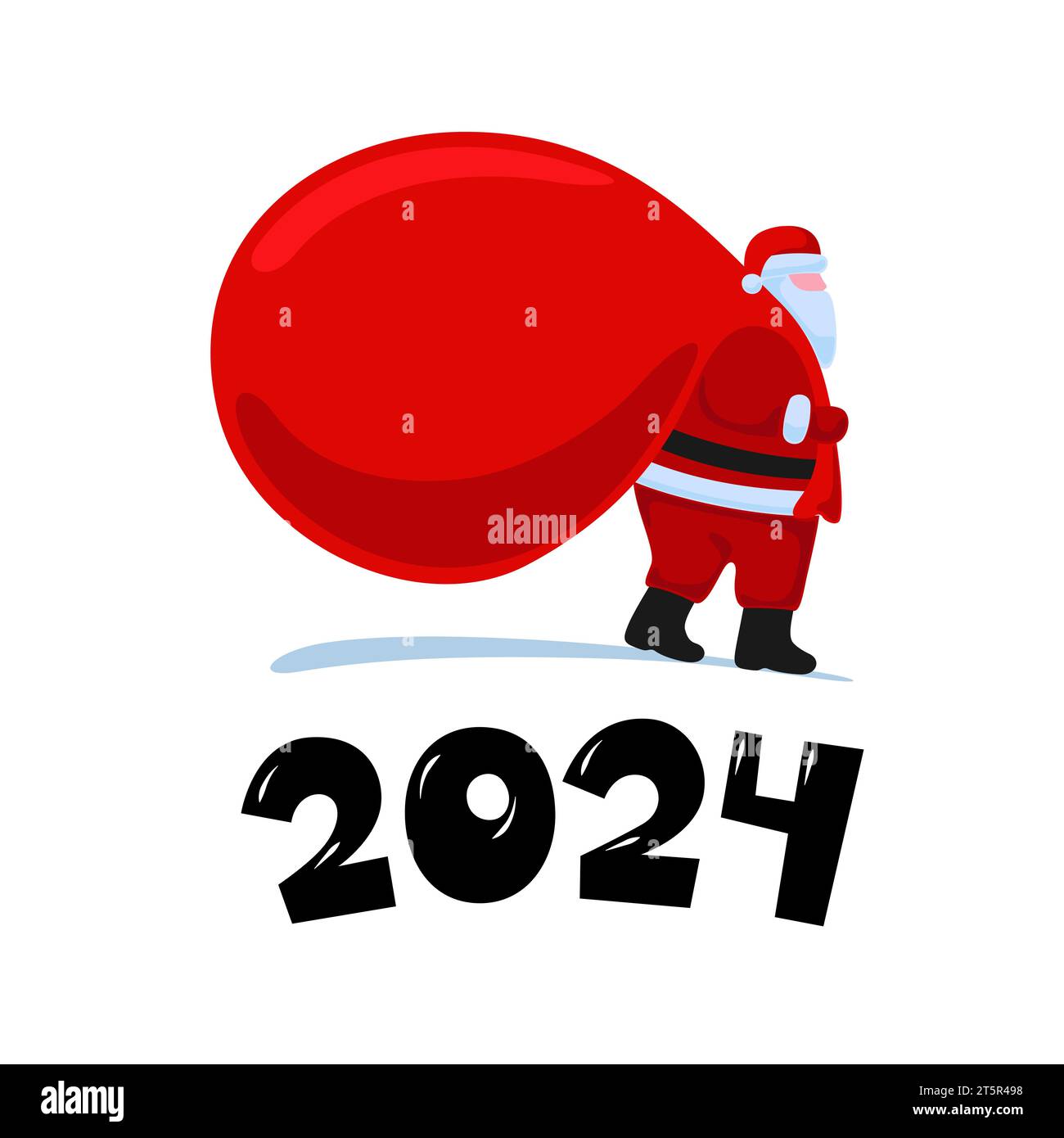 Personnage de dessin animé du Père Noël à venir et porte de grands