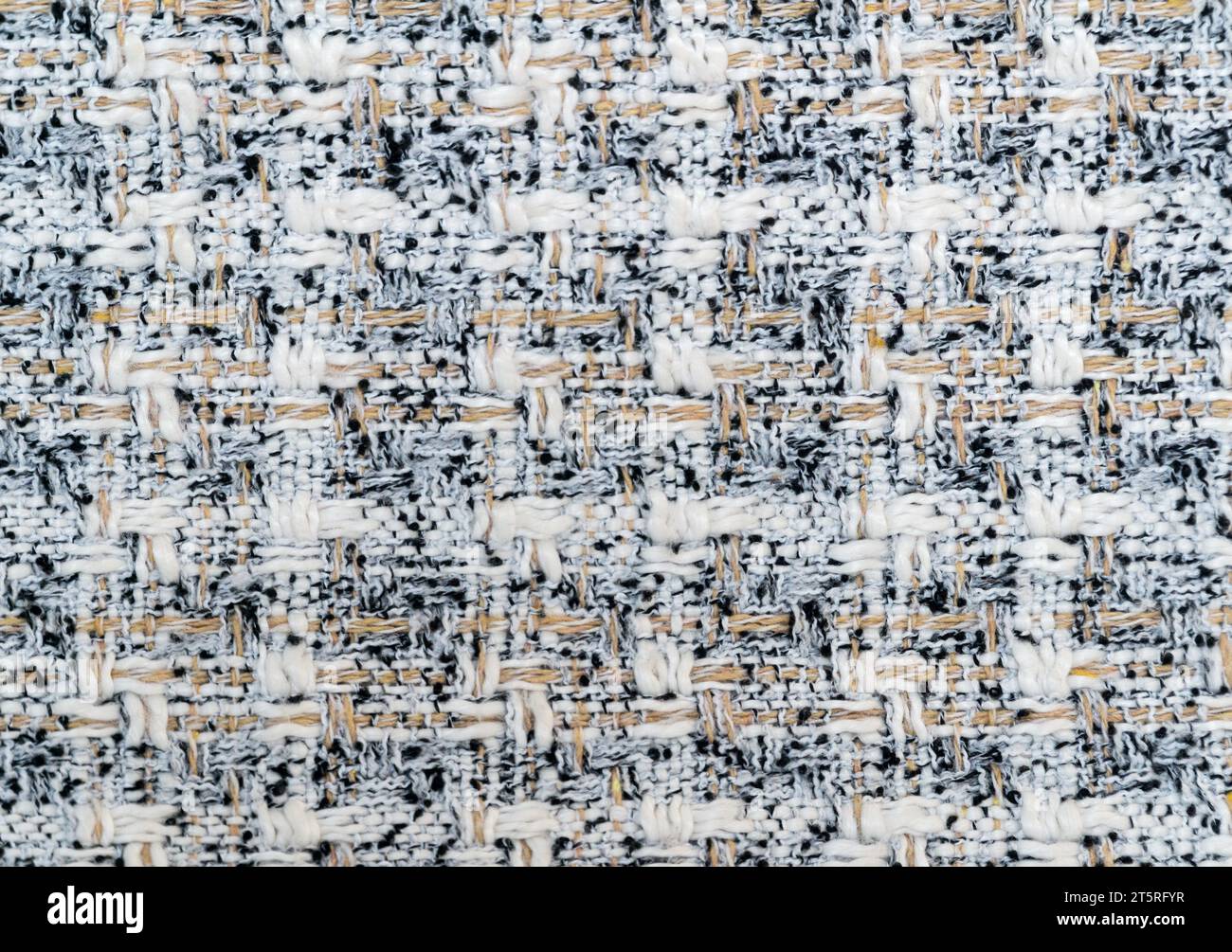 Tissu à carreaux dans des couleurs claires beige, gris, noir et gris gros plan. Arrière-plan abstrait. Texture du tissu. Banque D'Images