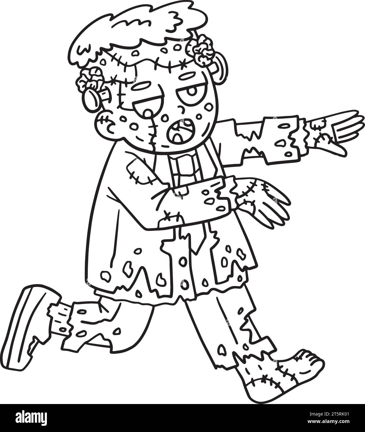 Page de coloriage isolée de zombie Frankenstein Illustration de Vecteur