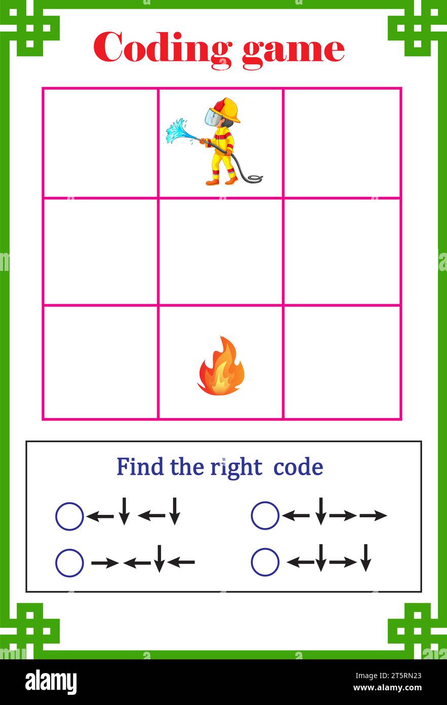 Jeu de codage pour l'éducation des enfants, trouver la bonne façon .Vector illustration Illustration de Vecteur