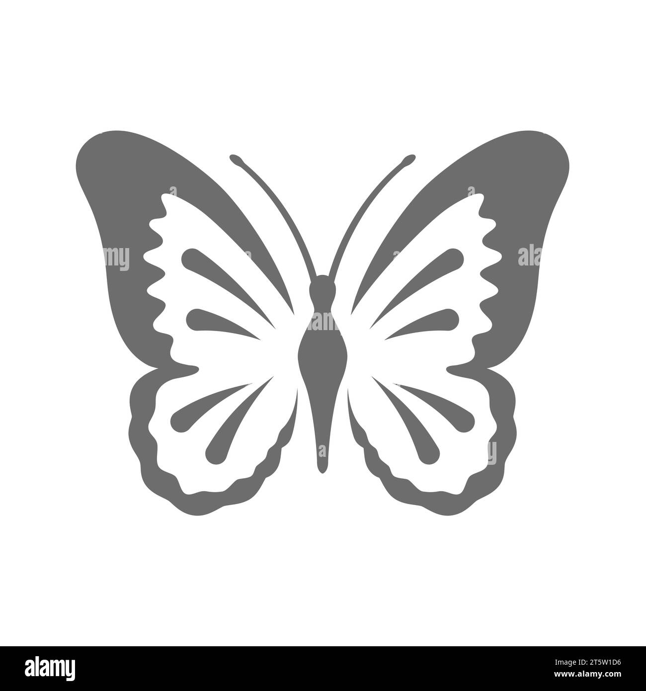 Icône de vecteur papillon. Tatouage noir simple ou symbole de logo. Illustration de Vecteur