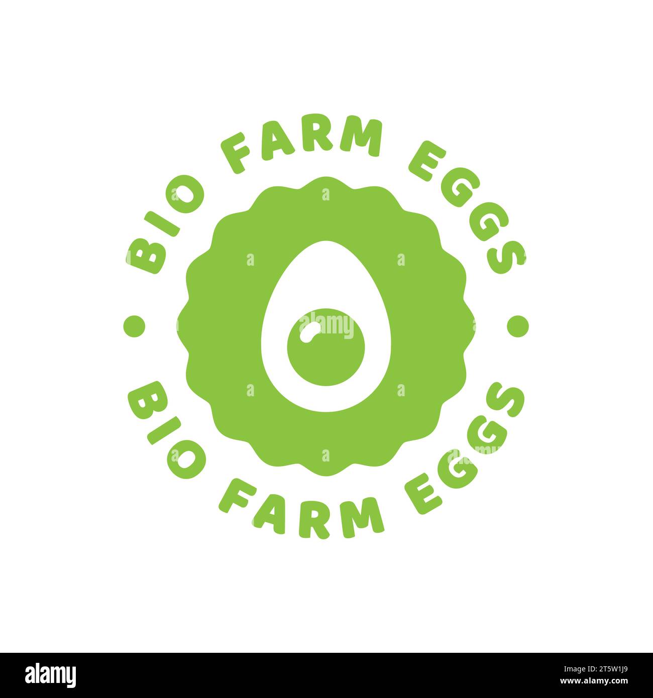Icône vectorielle Bio Farm Eggs. Etiquette ECO Egg Circle. Illustration de Vecteur