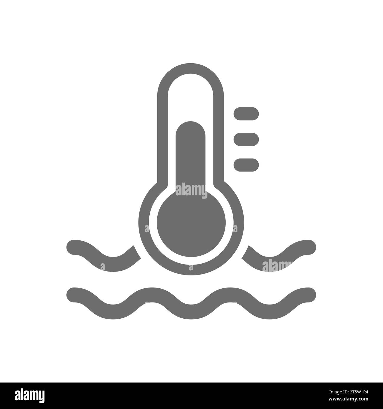 Icône de vecteur de température de l'eau. Balance thermomètre pour piscines, bouilloire ou eau de mer. Illustration de Vecteur