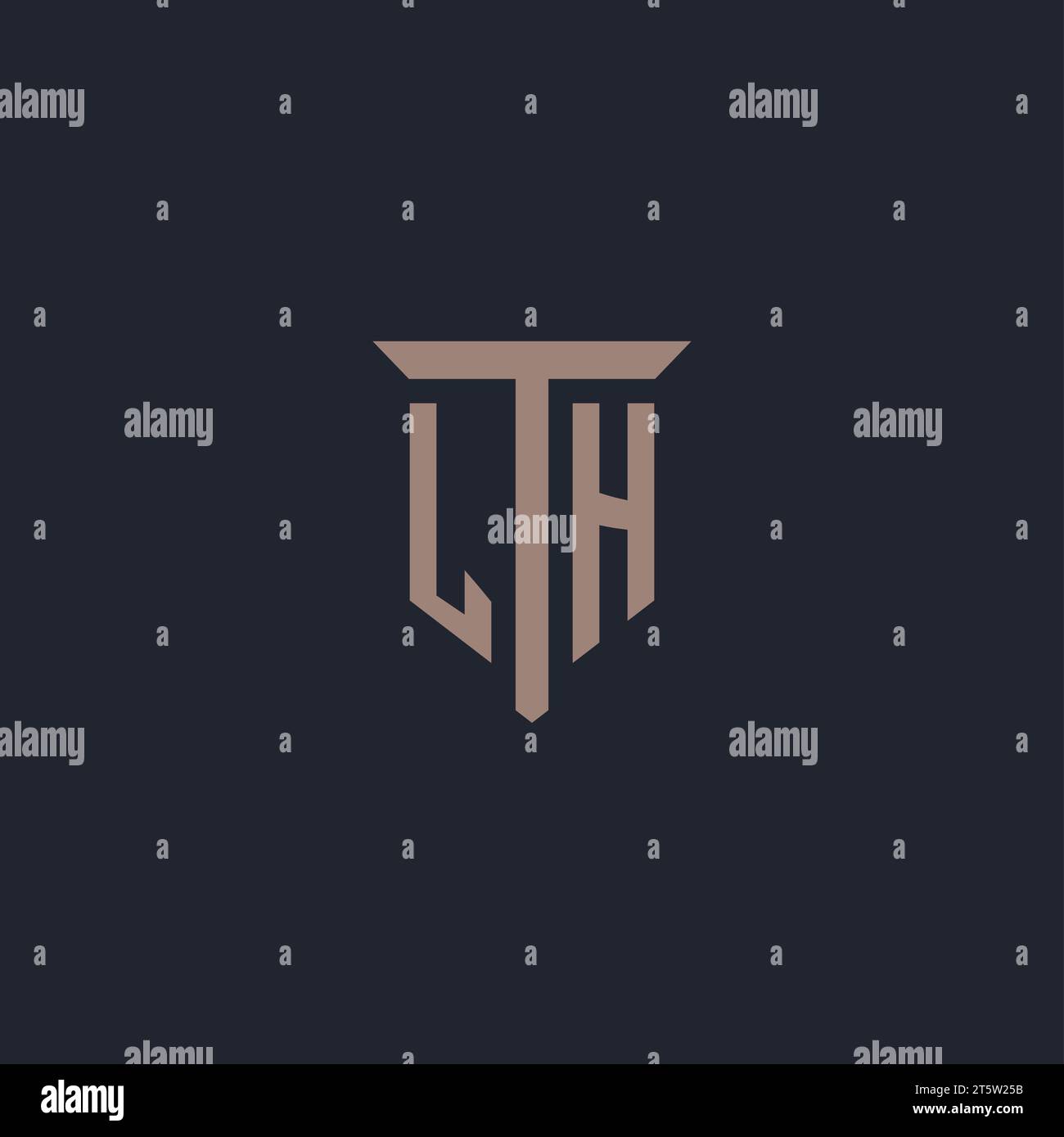 Monogramme initial de logo gauche avec vecteur de conception d'icône de pilier Illustration de Vecteur