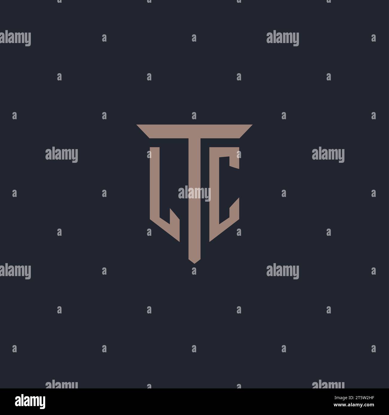 Monogramme initial de logo LC avec vecteur de conception d'icône de pilier Illustration de Vecteur