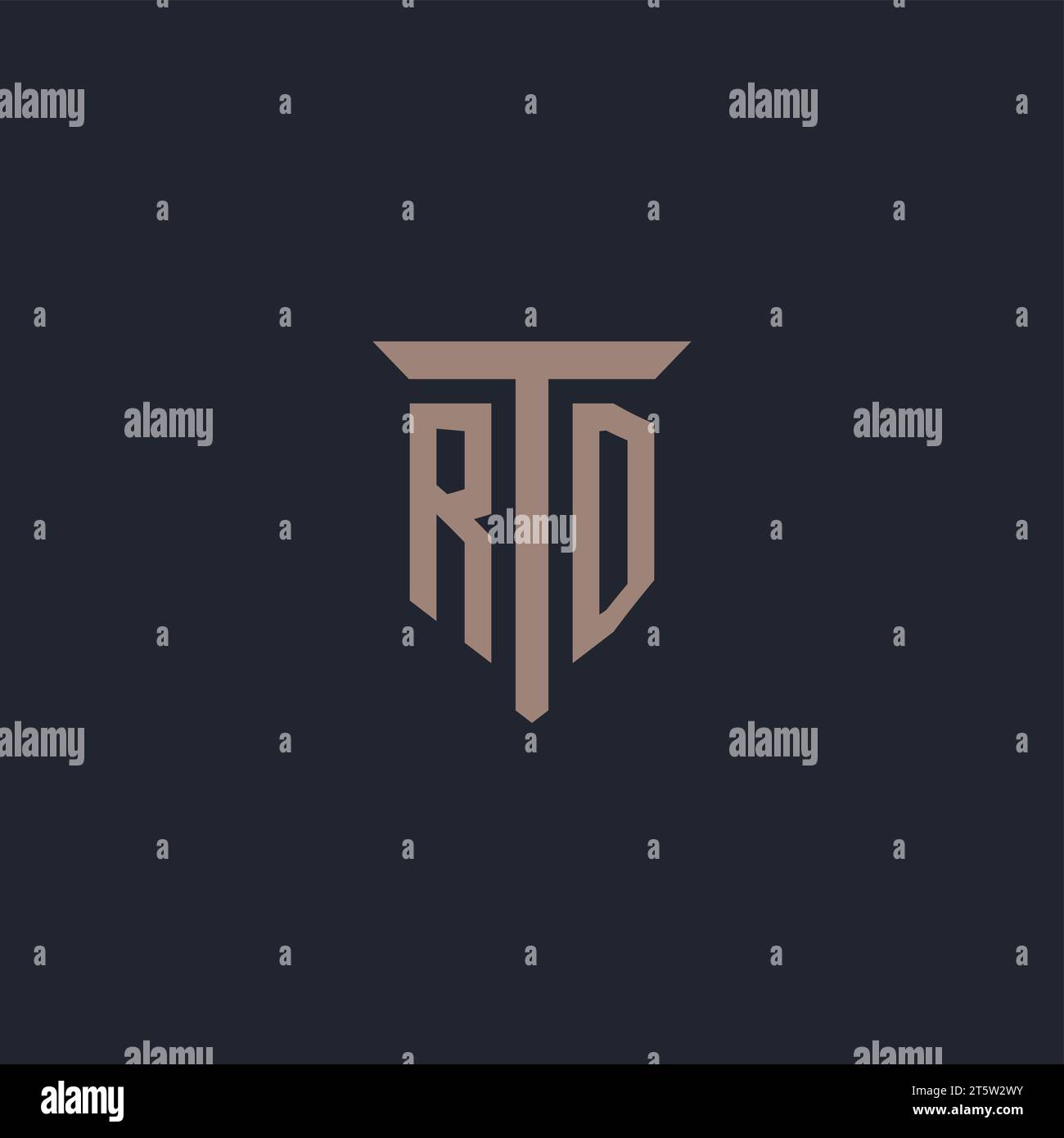 Monogramme initial de logo RD avec vecteur de conception d'icône de pilier Illustration de Vecteur