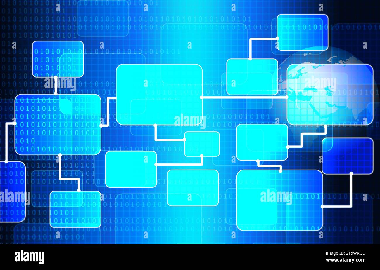 Diagramme de flux d'affaires ou réseau sur fond abstrait. illustration 2d. Banque D'Images