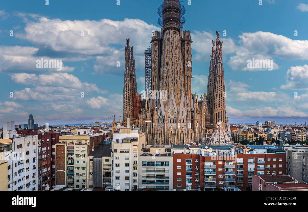 Espana Barcelona Sagrada Familia de Gaudì Banque D'Images