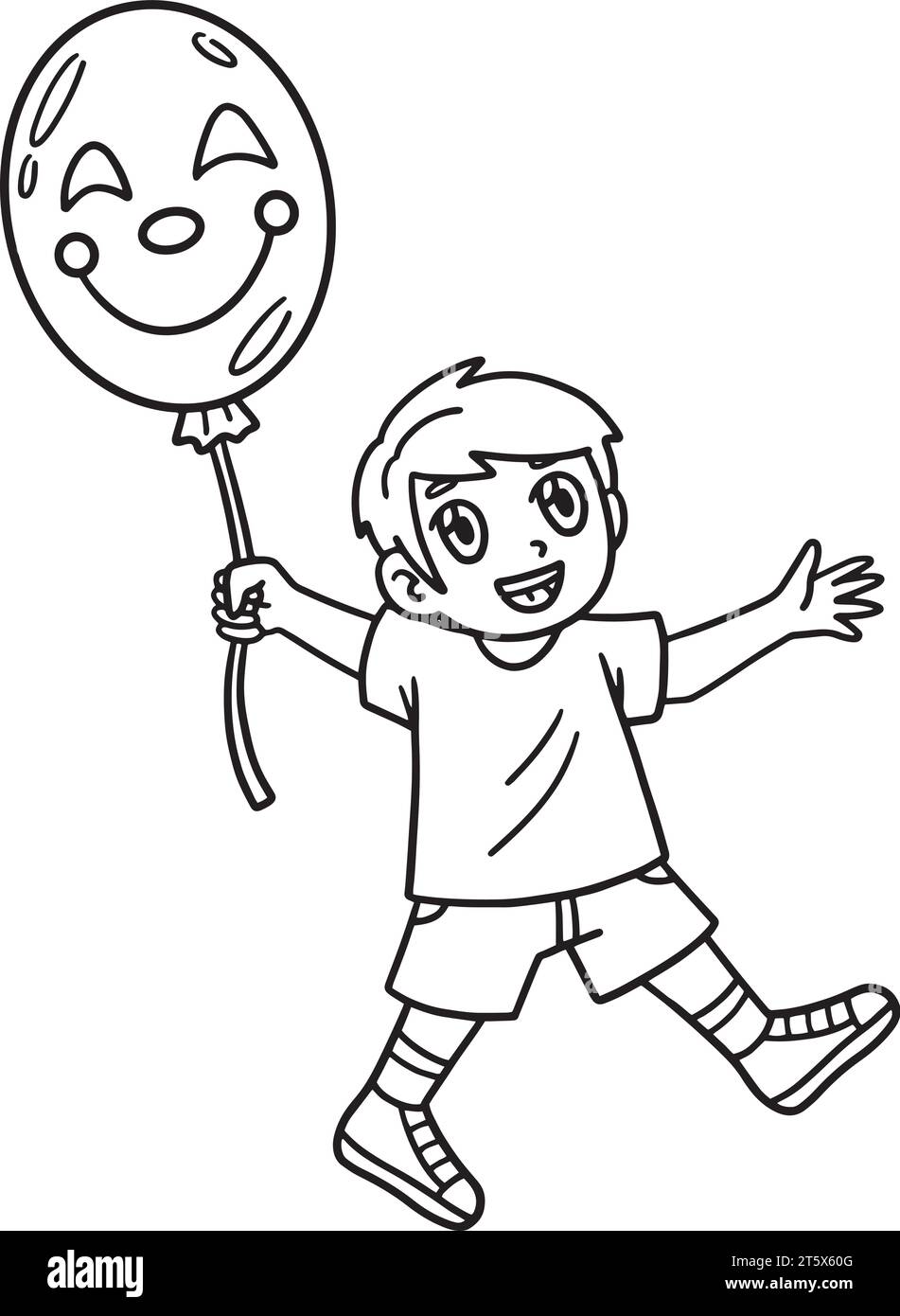 Enfant du cirque avec un ballon Clown isolé Illustration de Vecteur