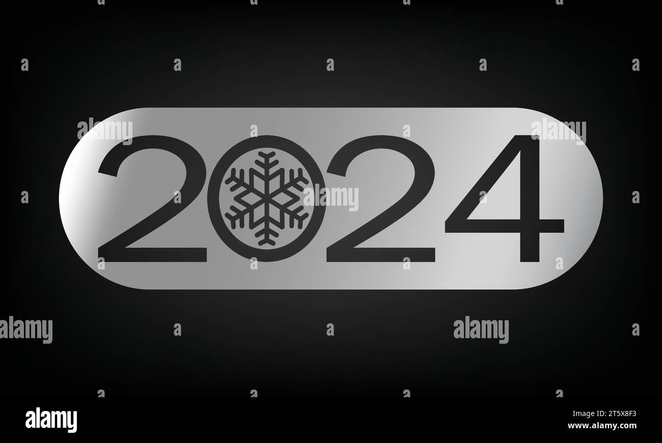 Conception du nouvel an 2024 Banque d'images noir et blanc Alamy