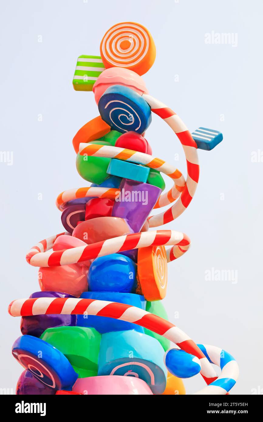Sculpture colorée de bonbons Banque D'Images